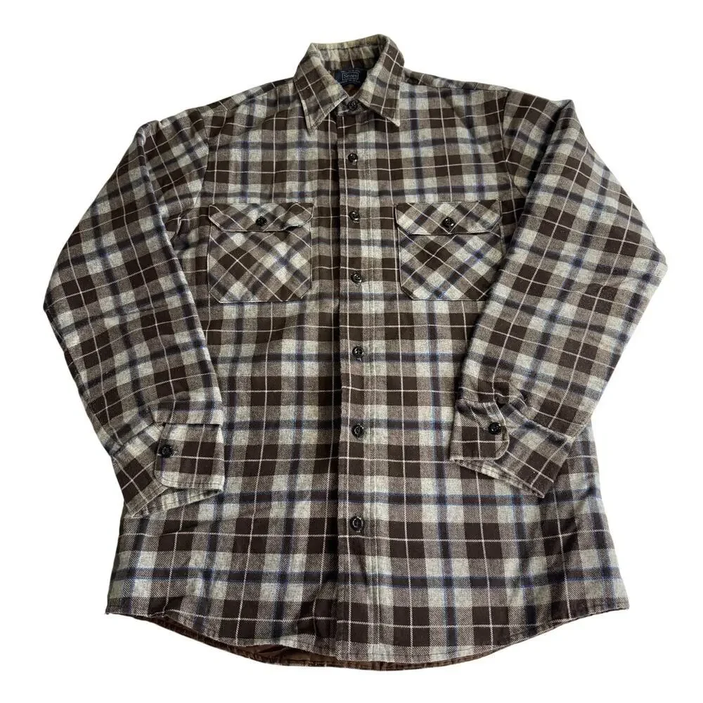 Vintage Sears Plaid Button Down Shirt| Made In The USA - Picture 1 of 9